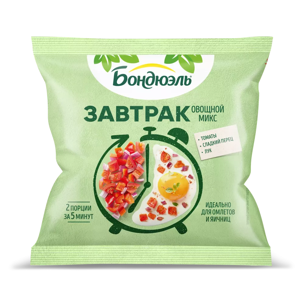 Tərəvəzlər dondurulmuş Bonduelle Pomidor ilə səhər yeməyi, omlet və qayğanaq üçün qarışıq, 200 q