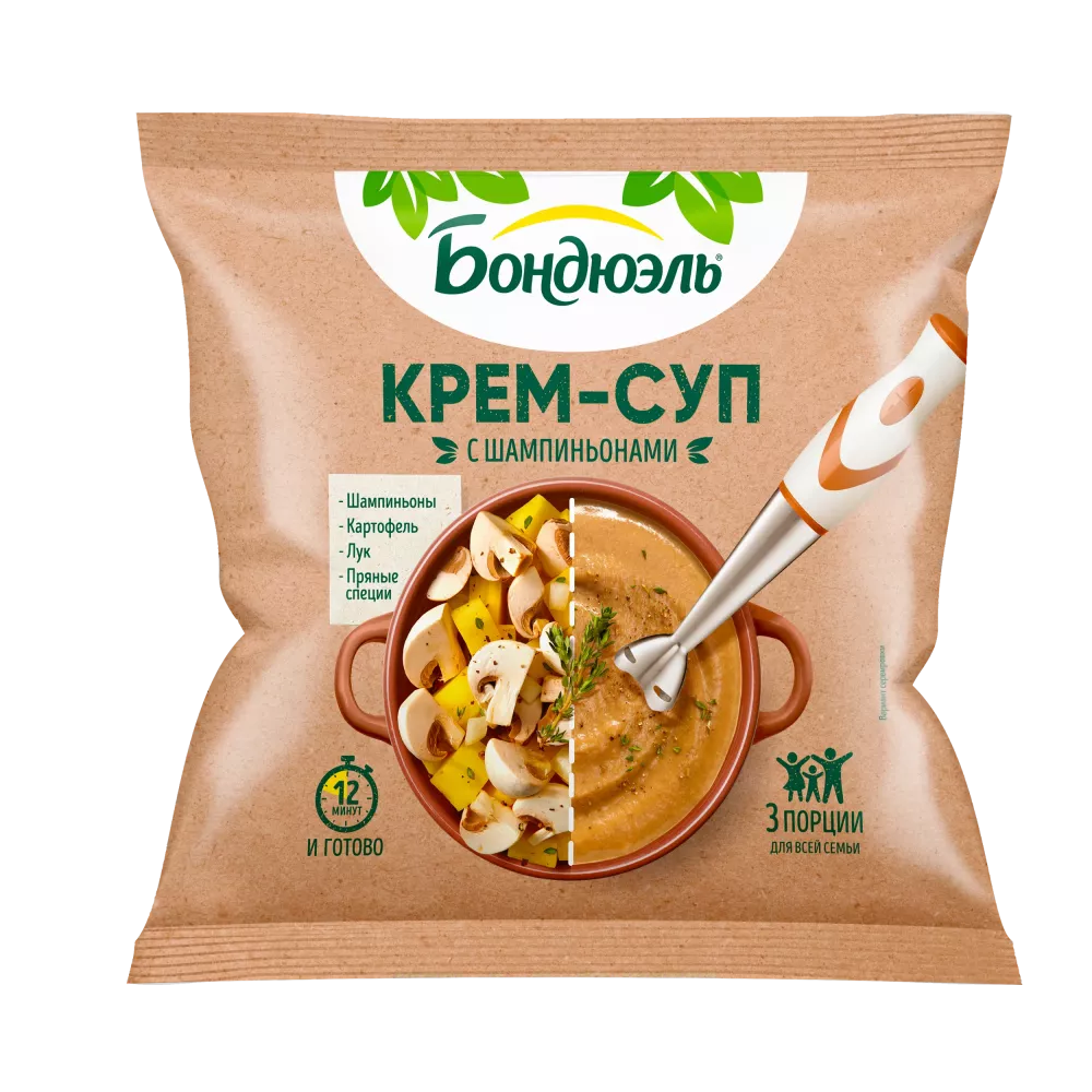 Tərəvəzlər dondurulmuş Bonduelle, şampinyonlar ilə krem-şorba, 350 q