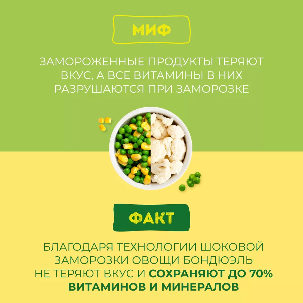 Горошек замороженный Бондюэль, отборный, 400 г