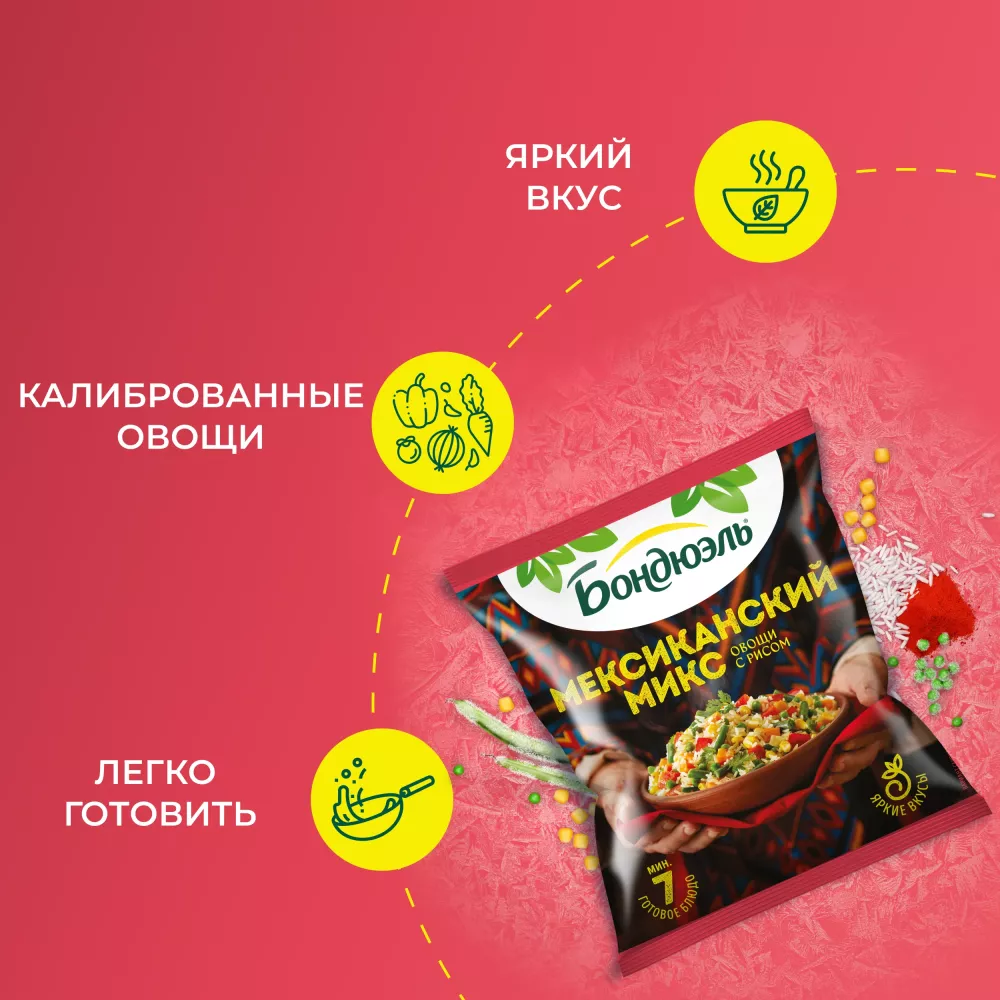 Мексиканская смесь Бондюэль, замороженная, 400 г