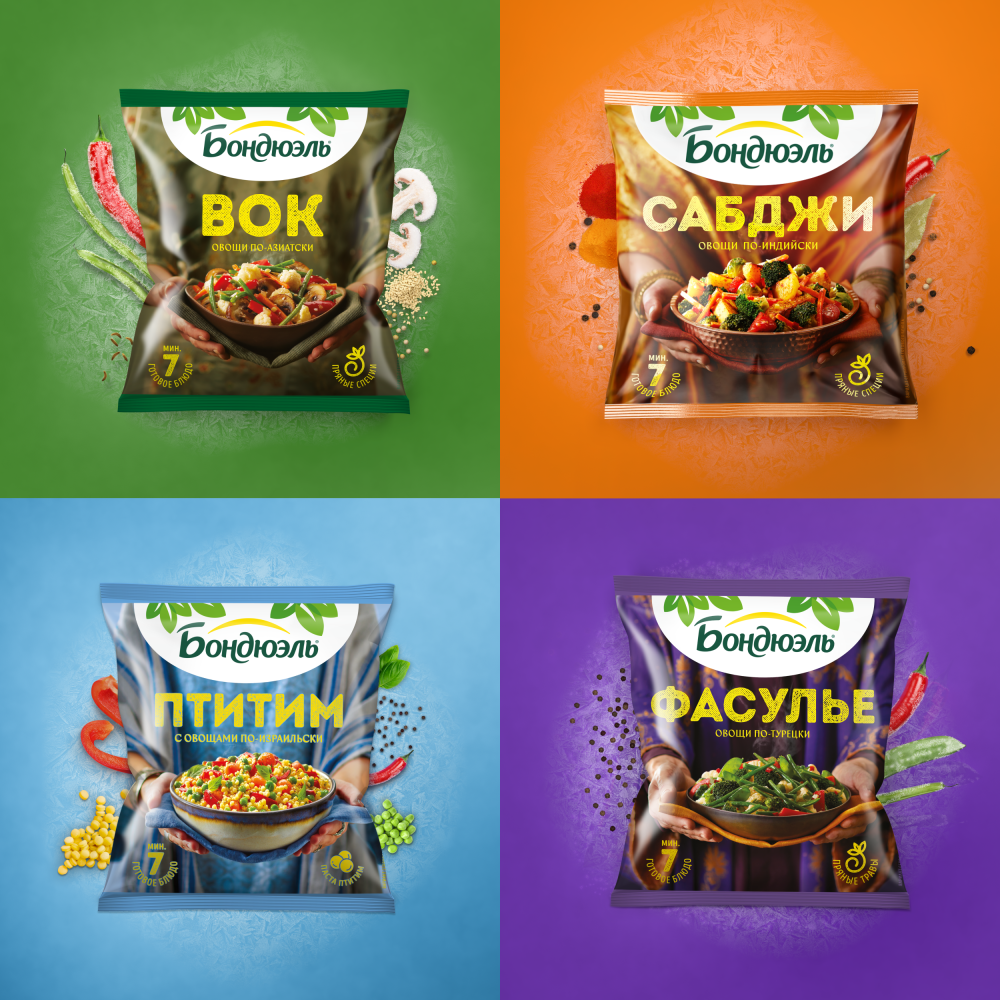 Овощи Бондюэль Мунг по-китайски, смесь замороженная, 400 г