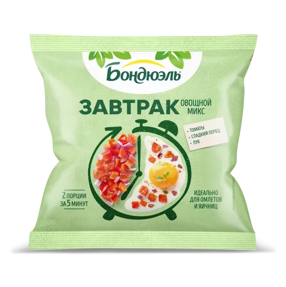 Tərəvəzlər dondurulmuş Bonduelle Pomidor ilə səhər yeməyi, omlet və qayğanaq üçün qarışıq, 200 q