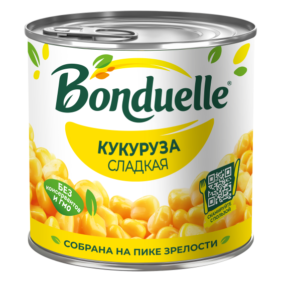 Qarğıdalı konservləşdirilmiş Bonduelle, şirin, 340 q
