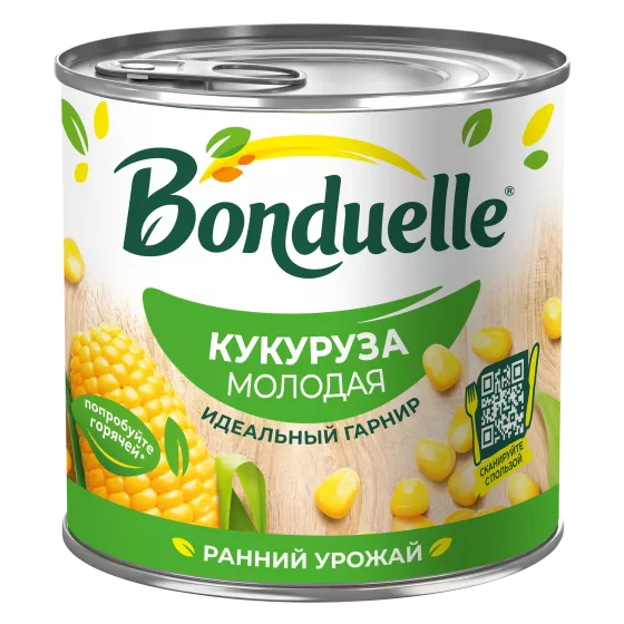 Qarğıdalı konservləşdirilmiş Bonduelle, cavan, 340 q