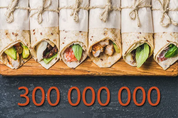 Günə 300 000 000 tortilla (lavaş)